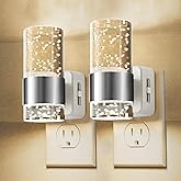 L LOHAS LED Night Light,Dimmable Night Lights Plug into Wall, 2 Pack Acrylic Nightlights with 0-100 LM Adjustable Brightness, 3000K Plug in Night Light with Dusk to Dawn Sensor, for Bathroom Hallway