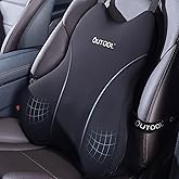 QUTOOL Lumbar Support Pillow for Car, Truck Accessories Travel Essentials, Memory Foam Back Cushion for Driving Seat, Back Pain Relief,Washable Cover, Lower Back Support Fits Most Cars(Black)