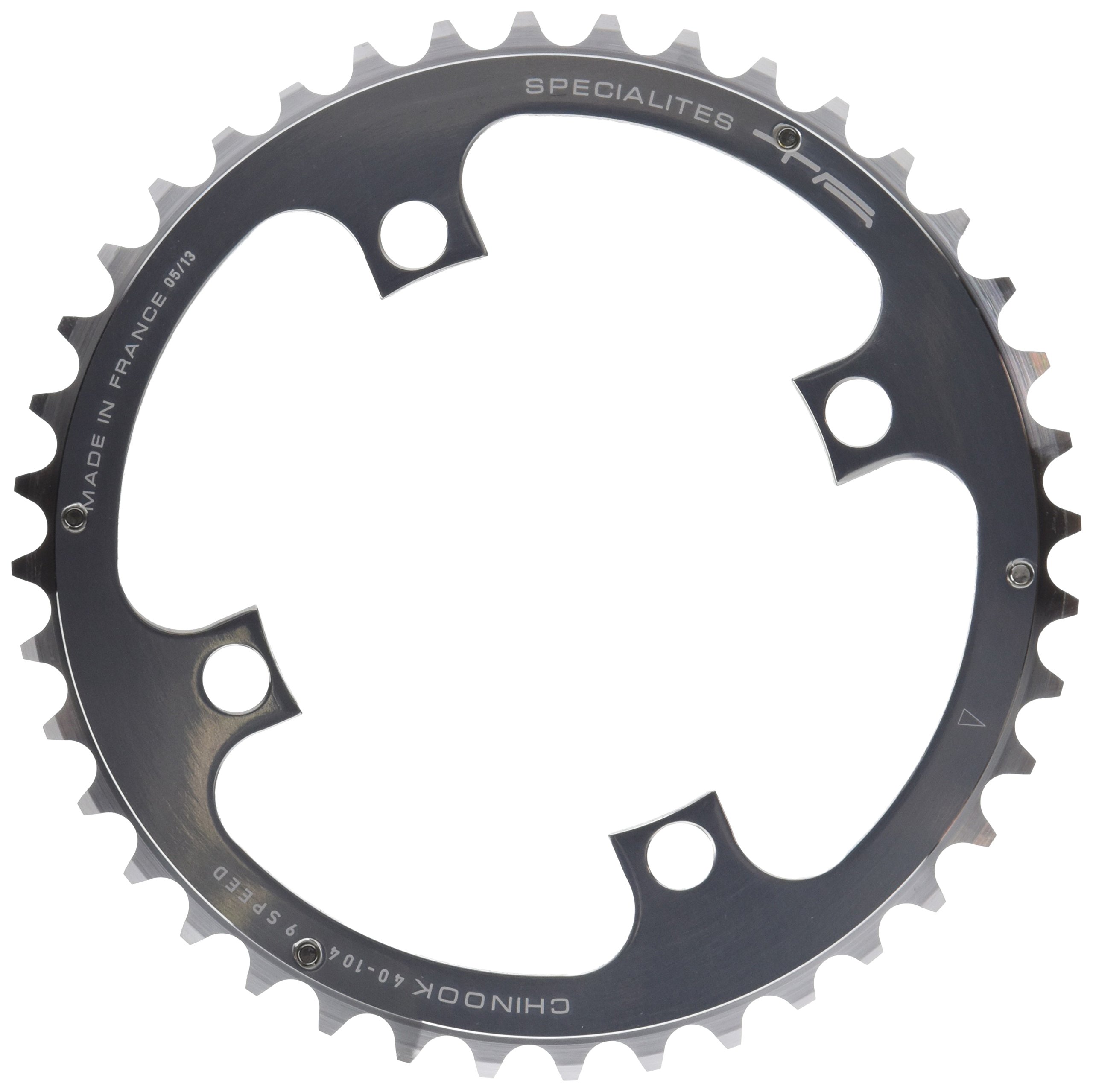 Spécialités TA Chinook 4 Arm 104pcd Middle 8/9 Speed Chainring, 40t, Silver