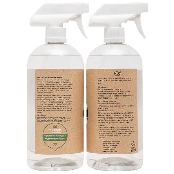 TRINOVA ALL PURPOSE CLEANER 2 PACK 32 OZ BOTTLES – SAFE & EFFECTIVE KITCHEN, BATHROOM & HOME CLEANER – CLEANER SPRAY