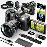G-Anica 5K 64MP Digital Cameras for Photography with Dual-Lens WiFi | Vlogging 16X Zoom All-in-One Camera Kit for Beginners with 180&deg; Flip Screen, 16X Zoom, 32GB Card, 2 Batteries