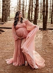 Verngo Ivory Puffy Maternity Dress for Photoshoot