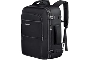 Vancropak Carry On Backpack, 40L Expandable Extra Large Travel Backpack, Flight Approved Water Resistant Luggage Suitcase Daypack, Lightweight College Business Weekender Bag for Men & Women, Black