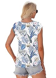 AUSELILY Womens Cap Sleeve T-Shirt Casual Loose Fit