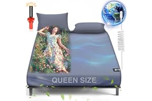 ASMRCAP Grounding Sheets Queen, 95% Organic Cotton+ 5% Pure Silver Fiber, Grounded Sheets with Grounding Cord, Bed Grounding Kit for Healthy Sleep Therapy [60"x 80"x 13" DeepGrey-Queen]