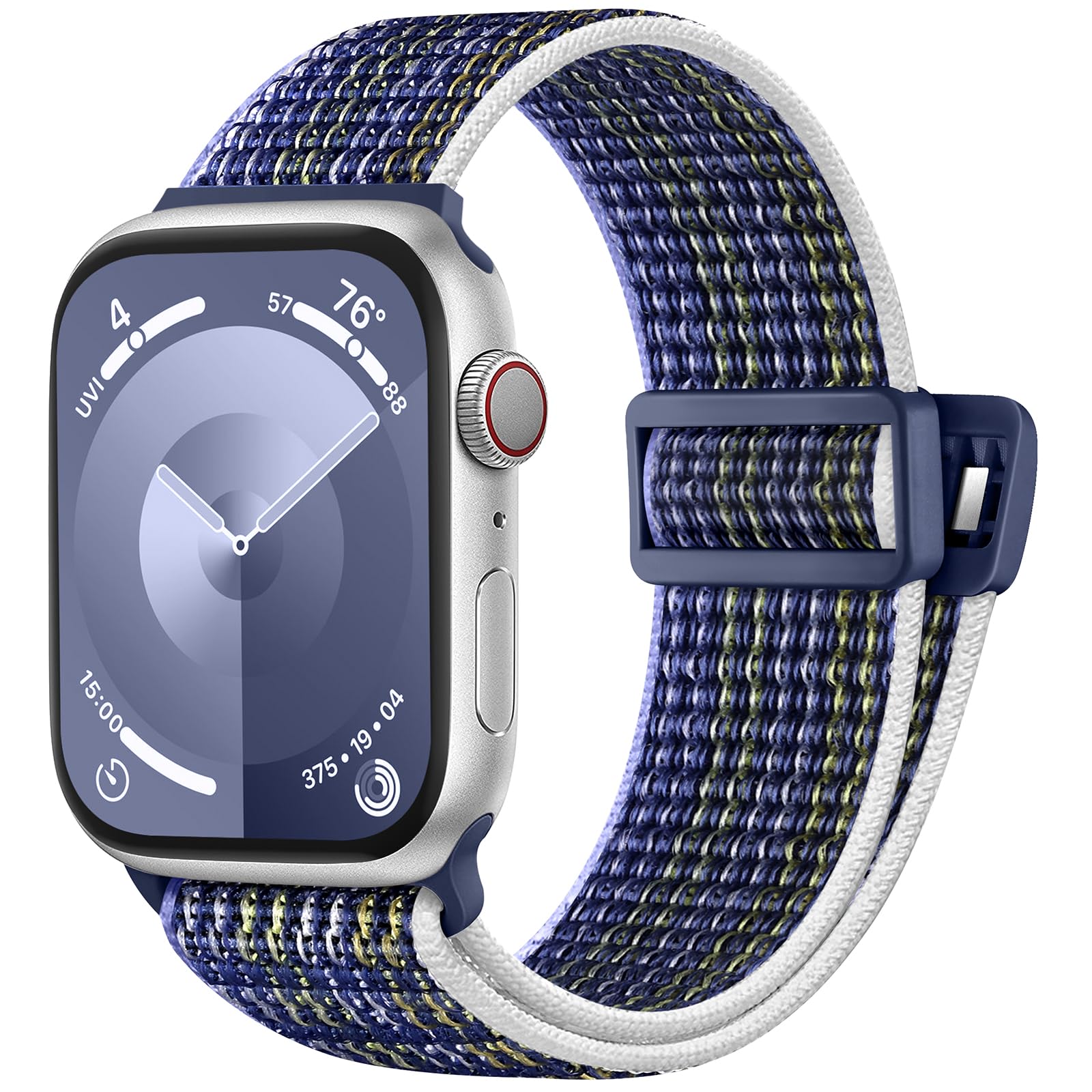 Easuny Solo Loop Strap Compatible with Apple Watch Straps 40mm 38mm 41mm, Soft Braided Nylon Band Sport Stretchy Straps for Apple Watch SE/iWatch Series 9 8 7 6 5 4 3 2 1 for Women Men, Storm Blue