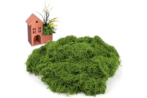 Opvixi Fake Moss for Plants Indoor, 5.3 oz Artificial Moss for Crafts, Green Faux Decor for Fairy Garden, Indoor Outdoor Potted Plants, DIY Decorative, Wedding Party Decor, Walls