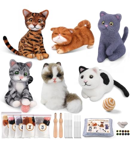 Kit Feutrage à l'aiguille - Chat Psychédélique - Figured'Art Kit Feutrage à l'aiguille - Chat Psychédélique - Figured'Art