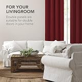 Deconovo Solid Blackout Curtain Eyelet 1 Panel Red 140x240cm Thermal Insulated view 5