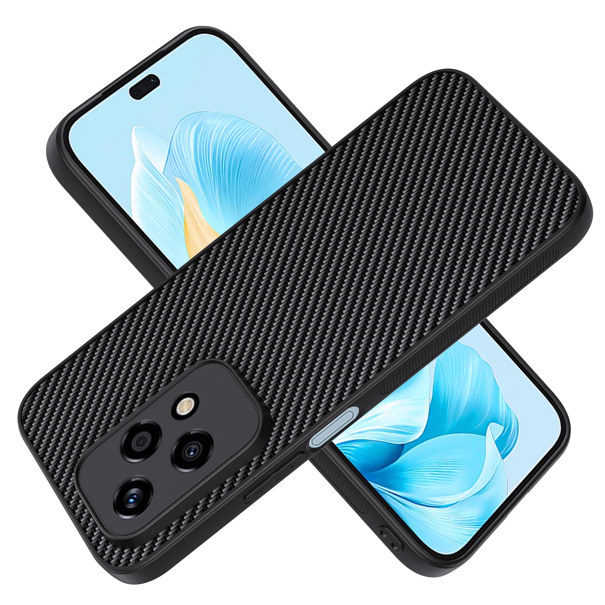 Suttkue for Honor 200 Lilte Case,high qualit,PC Material Carbon Fiber,Scratch Resistant,FlexibleFull Protection,Anti-Skid-Black