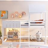 Jtyca Wooden Bunk Beds for Kids, Cabin Bed with Guard Rail & Ladder view 4