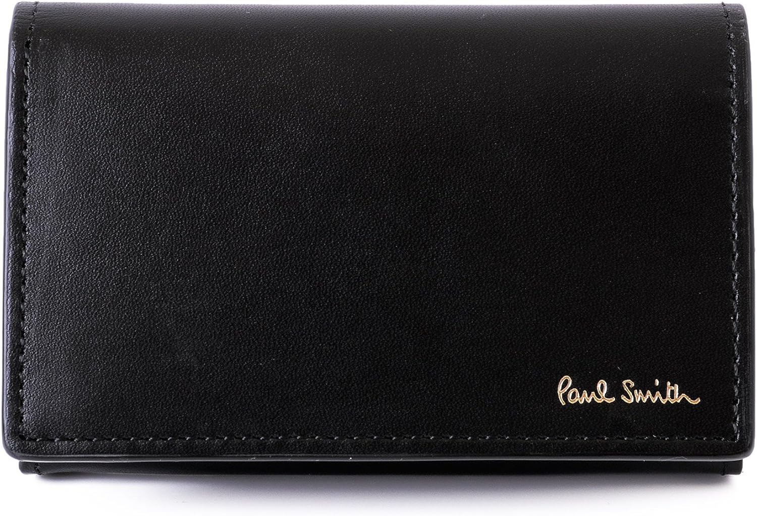 (ポール・スミス) Paul Smith カラーバンド 本革 名刺入れ ショップバッグ付き ポールスミス レザー カードケース (ブラック)