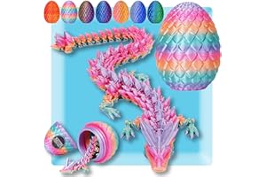 AOUSIN 12 Inch 3D Printed Dragon - Mystery Surprise Egg with Flexible Articulated Dragon Inside, Cool Dragons Toys for Boys Kids Age 5-7