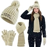 JenPen Horse Gifts for Women Beanie Hat Gloves Scarf Set for Girls, If You Can Read This Put Me Back on The Horse Equestrian Clothing Stuff, Riding Gift for Christmas
