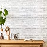 Ohmywor Brick Wallpaper Self Adhesive White 600cm Peel and Stick 44.5x600CM view 5