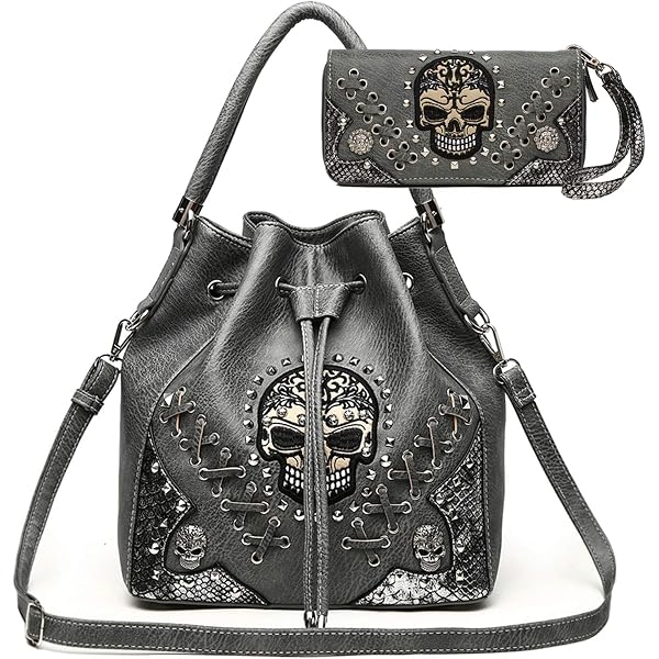 Amazon.com: Cowgirl Trendy Sugar Skull Punk Art Rivet Stud  display picture 2