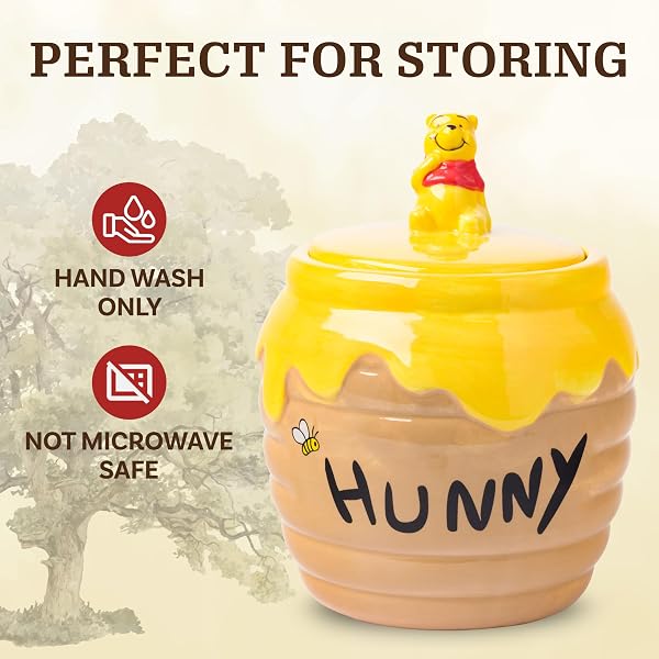 SILVER BUFFALO DISNEY WINNIE THE POOH HUNNY POT CERAMIC COOKIE JAR, SMALL