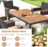 Panana 6 Seater Rattan Dining Set with Acacia Wood Top & Cushions view 3