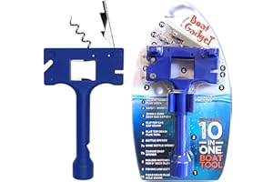 Boat Gadget 10-in-1 Boat Tool - Must-Have Boat Accessory with Gas Cap Key, Fishing Line Cutter, Bottle Opener, Whistle & More - Smart Addition to Any Boat Tool Kit for Fishing, Boating & Fun