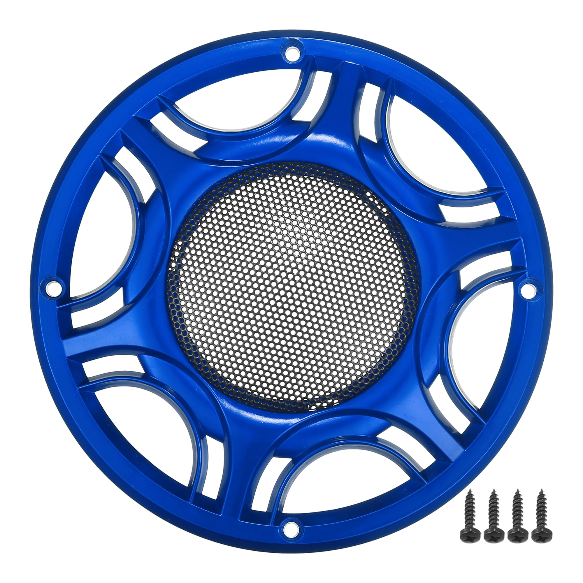 X AUTOHAUX Universal 6.5" Car Speaker Grills Cover Mesh Round 6.5 Inch Audio Speaker Subwoofer Guard Protector Case with Mounting Screws Iron Blue Pack of 1