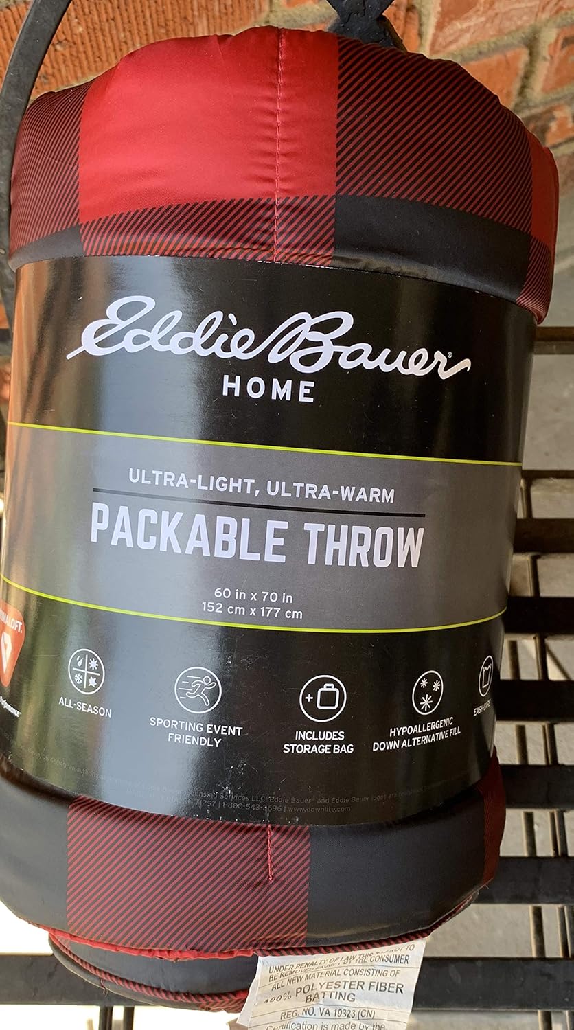 EDDIE BAUER Home Packable Down Alternative Throw 60" X 70" For all Seasons