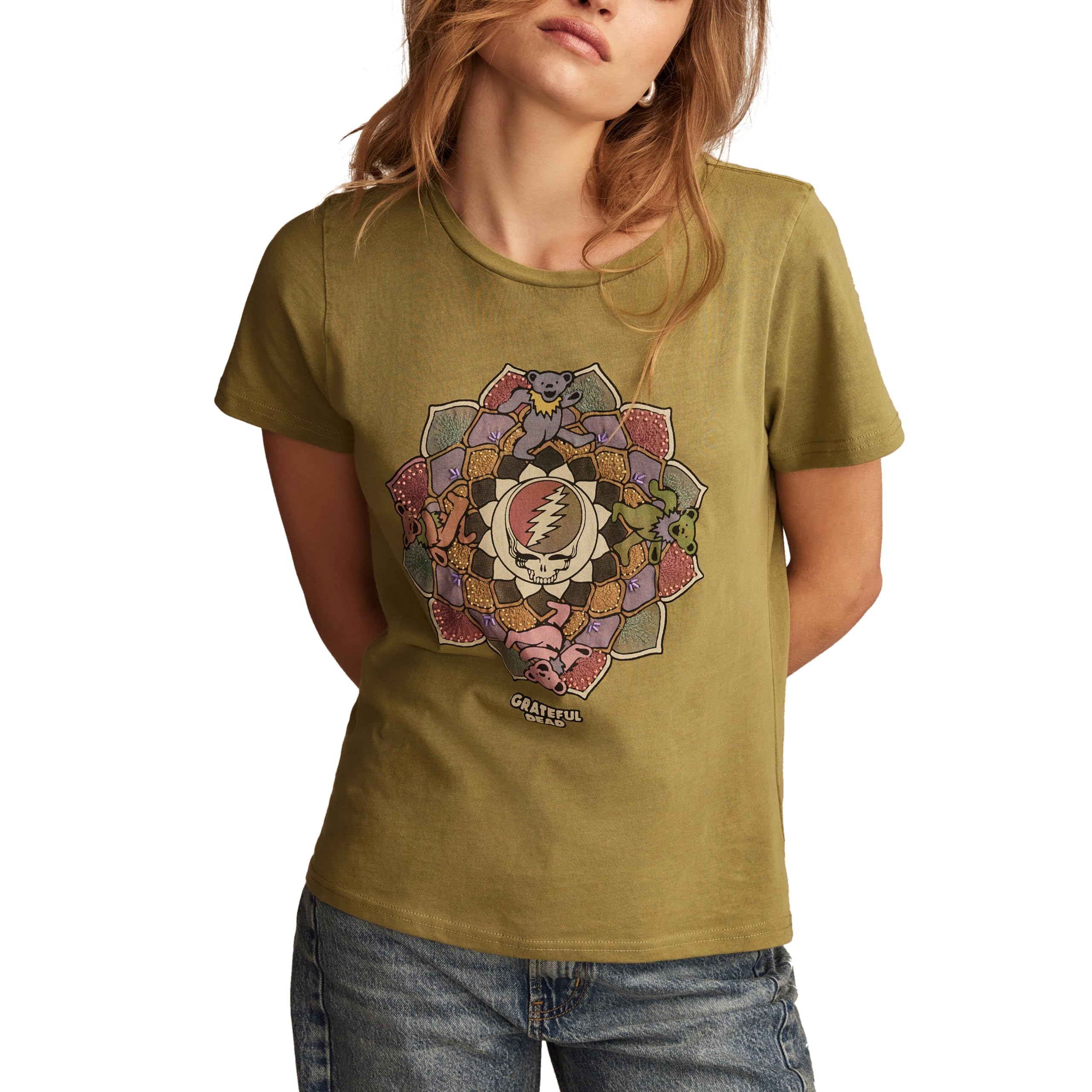 Lucky Brand Women’s Graphic Tee, Moss Stone
