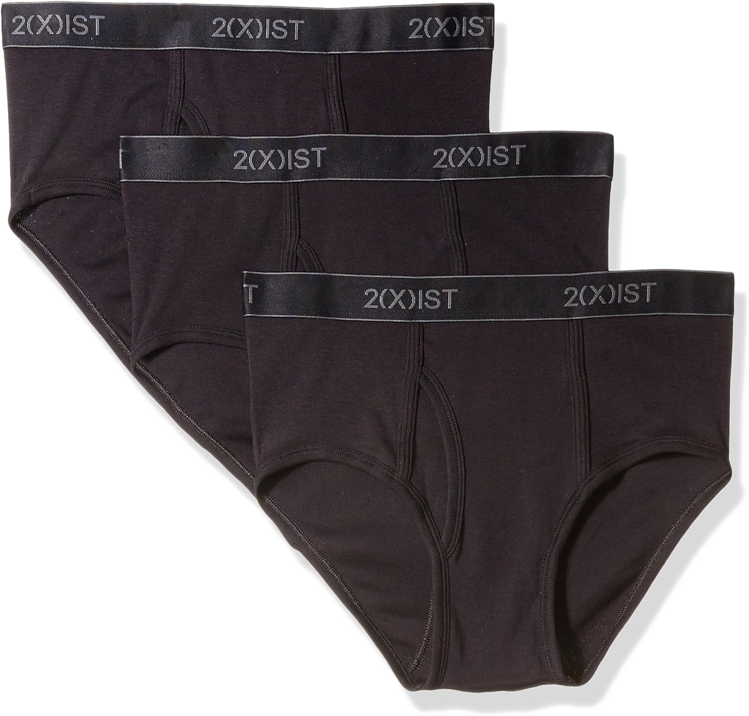 2(X)IST Men's Essential Cotton Fly Front Brief 3pack Underwear (pack