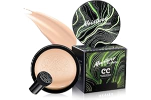 LLOXIIEAN Mushroom Head Air Cushion CC Cream - Long-Lasting & Brightening BB Cream Foundation for Mature Skin, Waterproof & Moisturizing Full Coverage Self Adjusting Concealer for Even Skin Tone (Ivory)