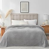 Snuggle Sac Queen Size Blue Blanket for Bed, Soft Luxurious Bedding Blankets, Large Fuzzy Plush Microfiber Blankets, Grey, 90x90 inches