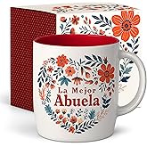 Triple Gifffted La Mejor Abuela Coffee Mug in Spanish, Latino Best Grandma in The World Gifts, Regalo Dia de las Madres, Mothers Day, Navidad, Birthday and Christmas Taza Abuelos, V2, 13 Oz