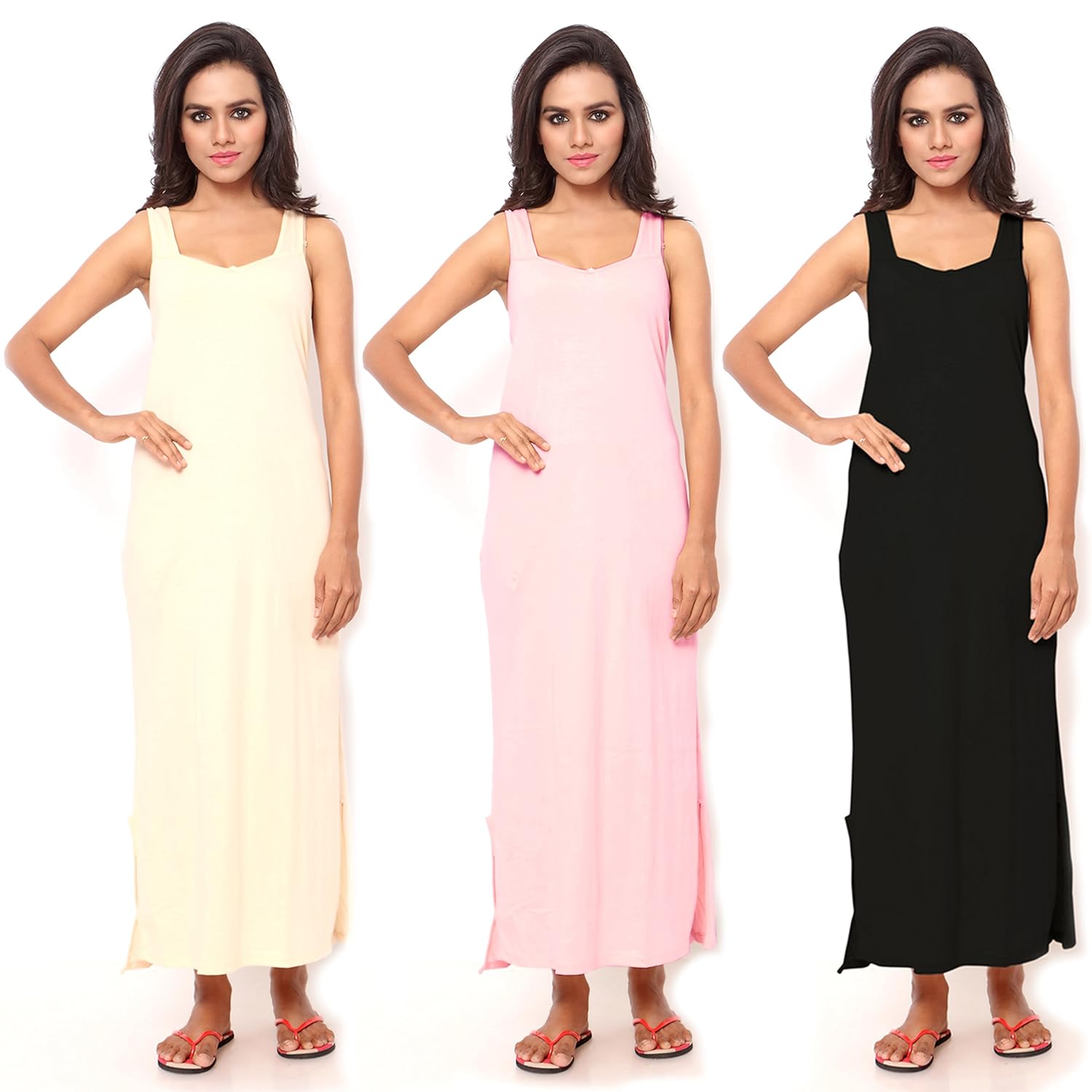 ziya pure sleeveless nighty combo of and