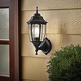 MULANDI Photocell-Controlled Outdoor Wall Light – Die-Cast Aluminum & Glass Water-Resistant Exterior Fixture, Wet Location Ra