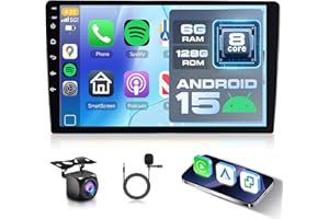 [6GB+128GB] 8 Core Android Car Stereo Double Din with Wireless Carplay Android Auto,Hodozzy 10 Inch Touch Screen Car Stereo w