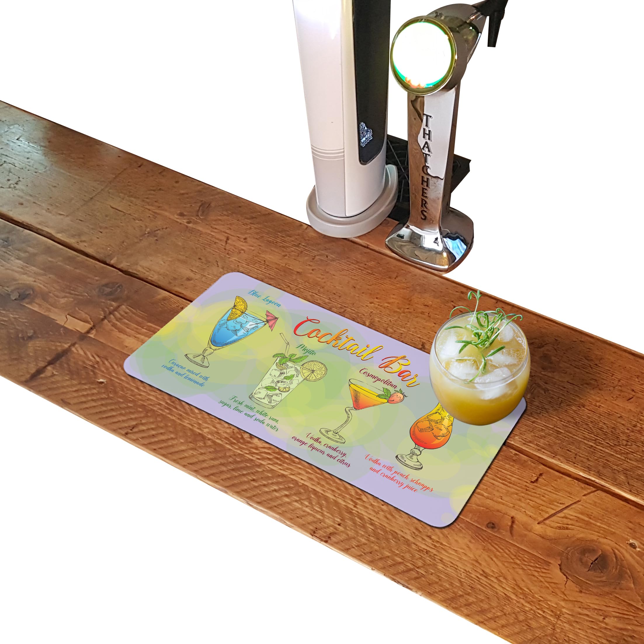 Bar Runner Mat For Home Pub, Borderless Beer Rubber Mats, Cocktail Bar Gifts Accessories for Pubs Bars - Cocktail Bar
