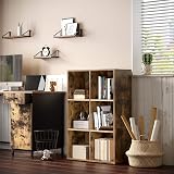VASAGLE Bookcase 6 Compartment Storage Shelf Rustic Brown LBC203BX view 2