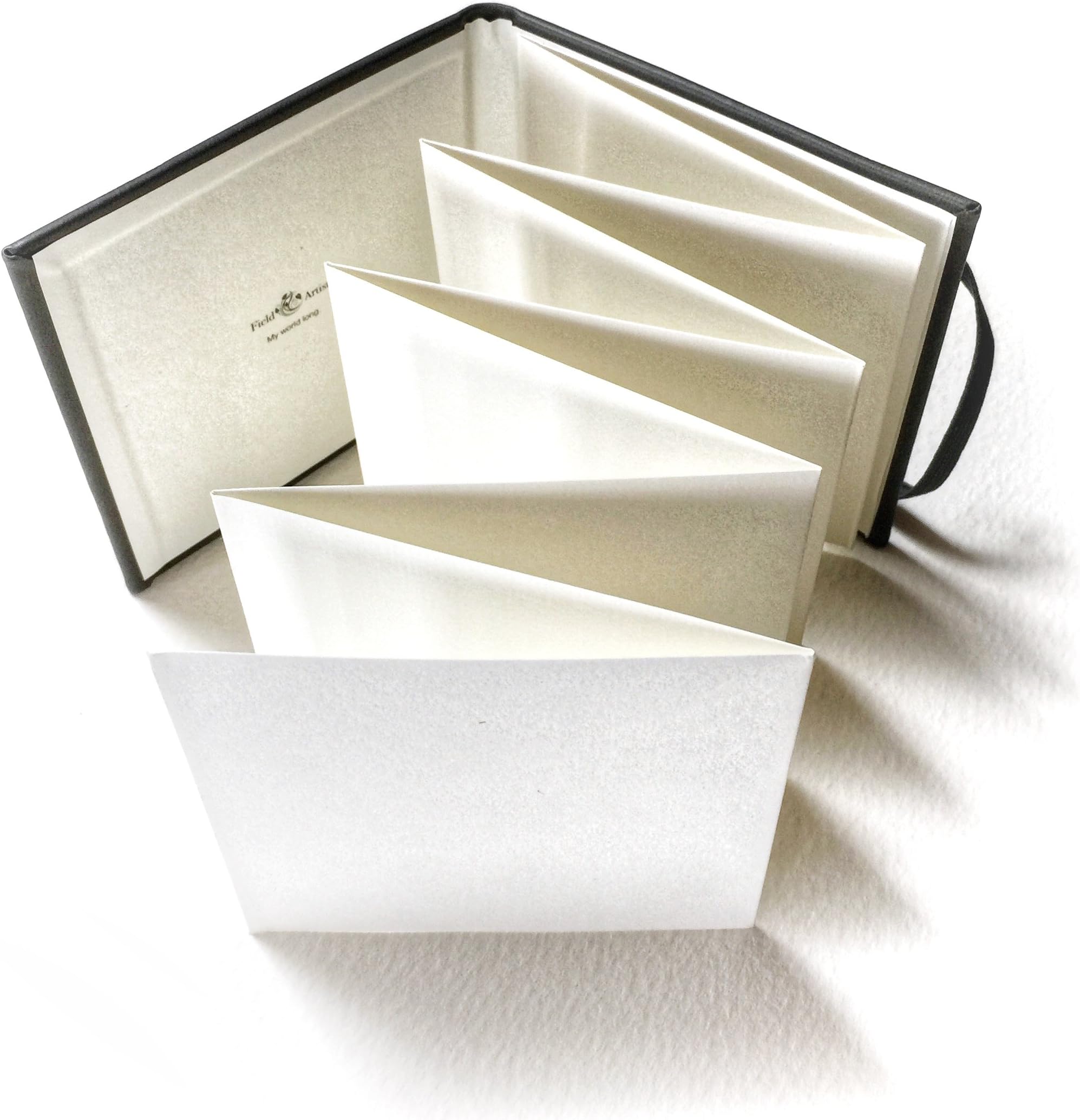 Field Artist 4 in. x 4 in. Square Accordion Watercolor Journal, Hardbound 8-Panel 200 GSM, Cold Press Paper