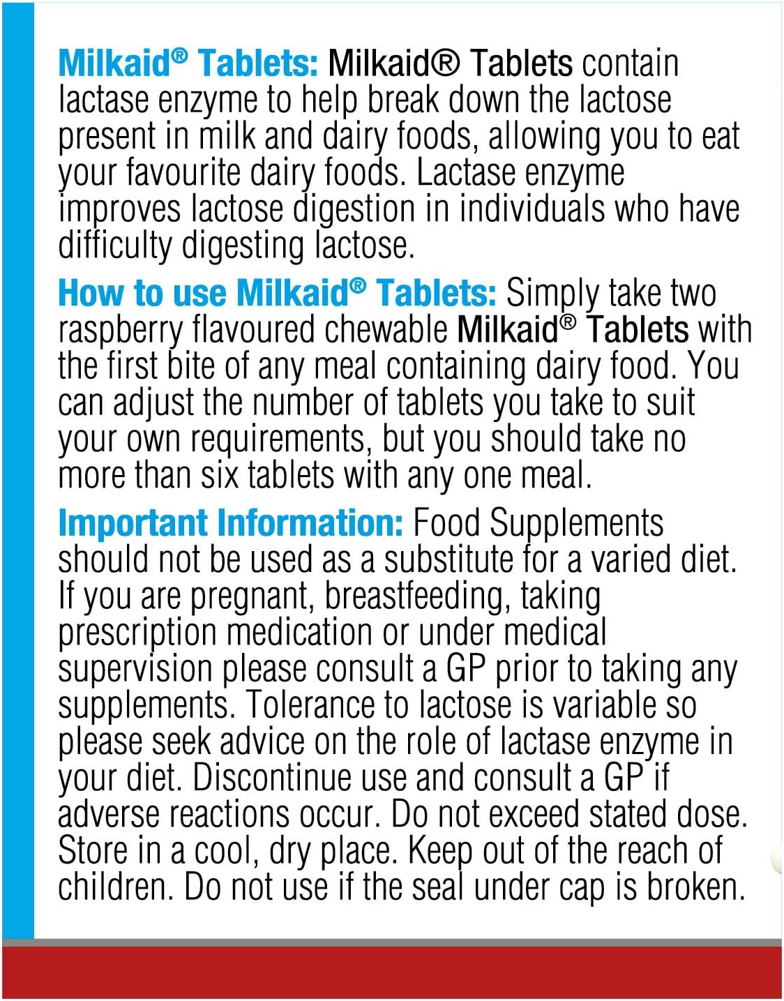 Milkaid Lactase Enzyme Chewable Tablets for Lactose Intolerance Relief Prevents Gas, Bloating & Diarrhoea - Image 3