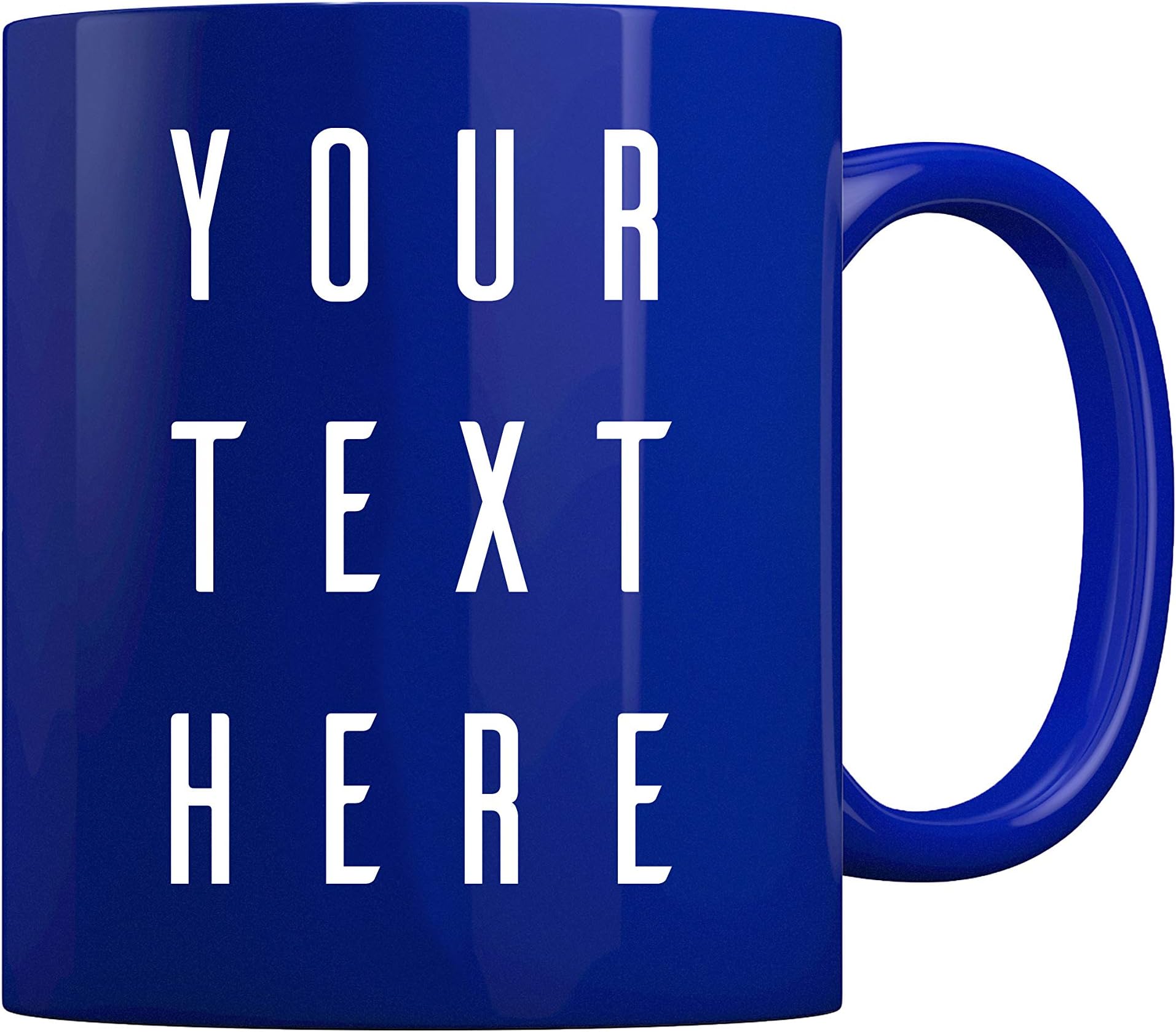 Custom Coffee Mug 11 oz Ceramic Personalized Coffee Mug cups Customized With Your Text Personalized Gifts Ceramic Coffee Mugs Coffee Gift For Friends | Blue Coffee Mug
