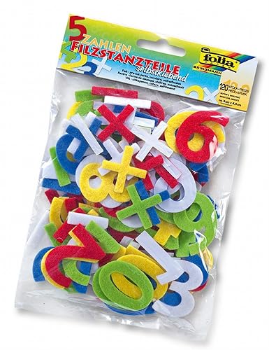 folia 5262 - Filzstanzteile Zahlen, selbstklebend