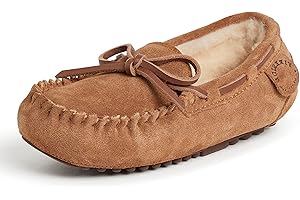 Fireside by Dearfoams unisex-child Parker Genuine Shearling Indoor and Outdoor Moccasin