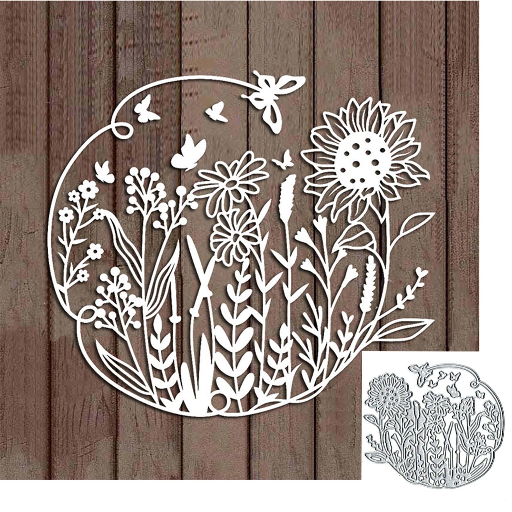 Butterfly Grass Metal Die Cuts for Spring Flower Card Making, Decorative Embossing Paper, DIY Scrapbooking Album