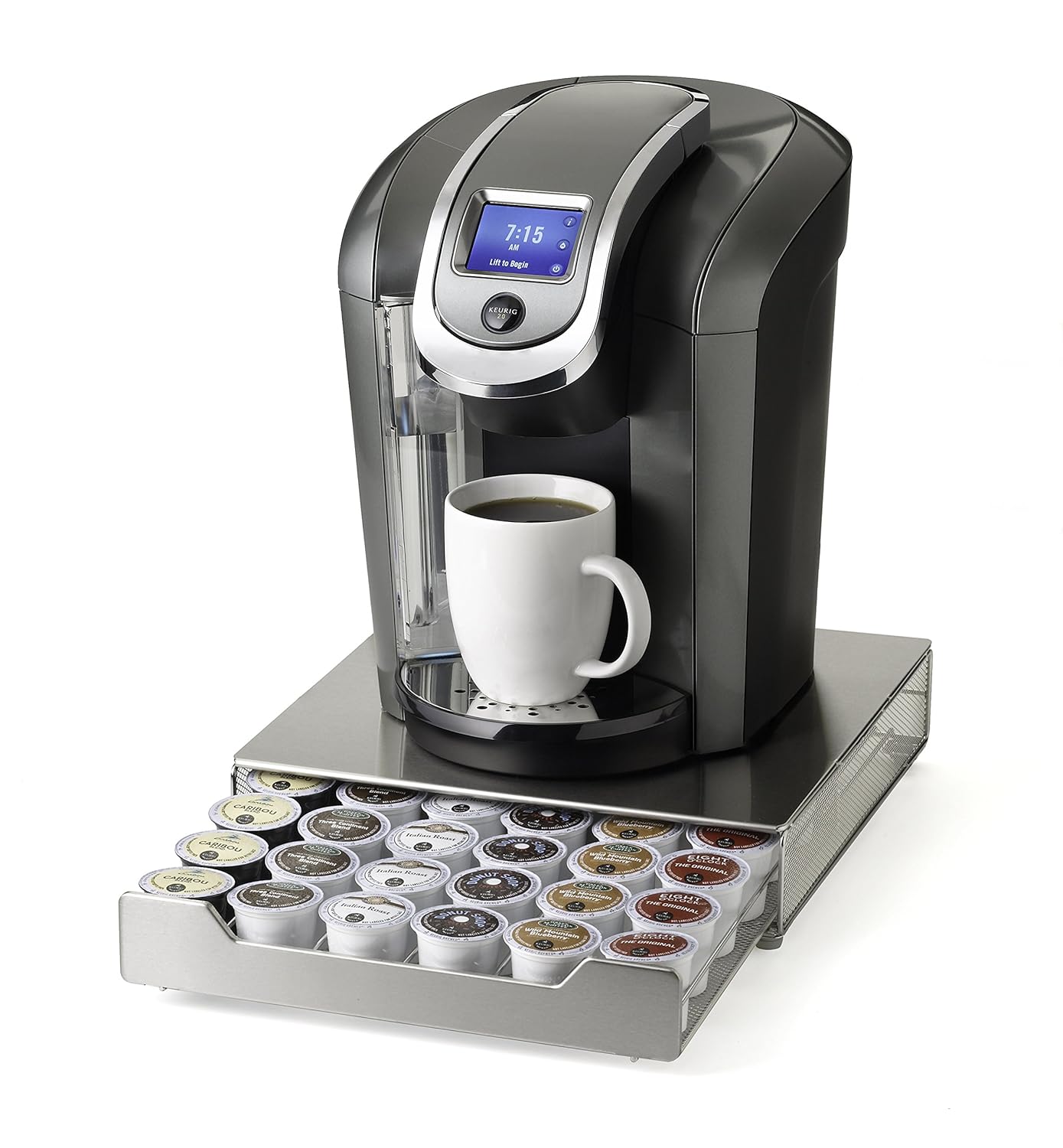 NIFTY 6498 Keurig Brewed Stainless Steel KCup Rolling Drawer, Metallic