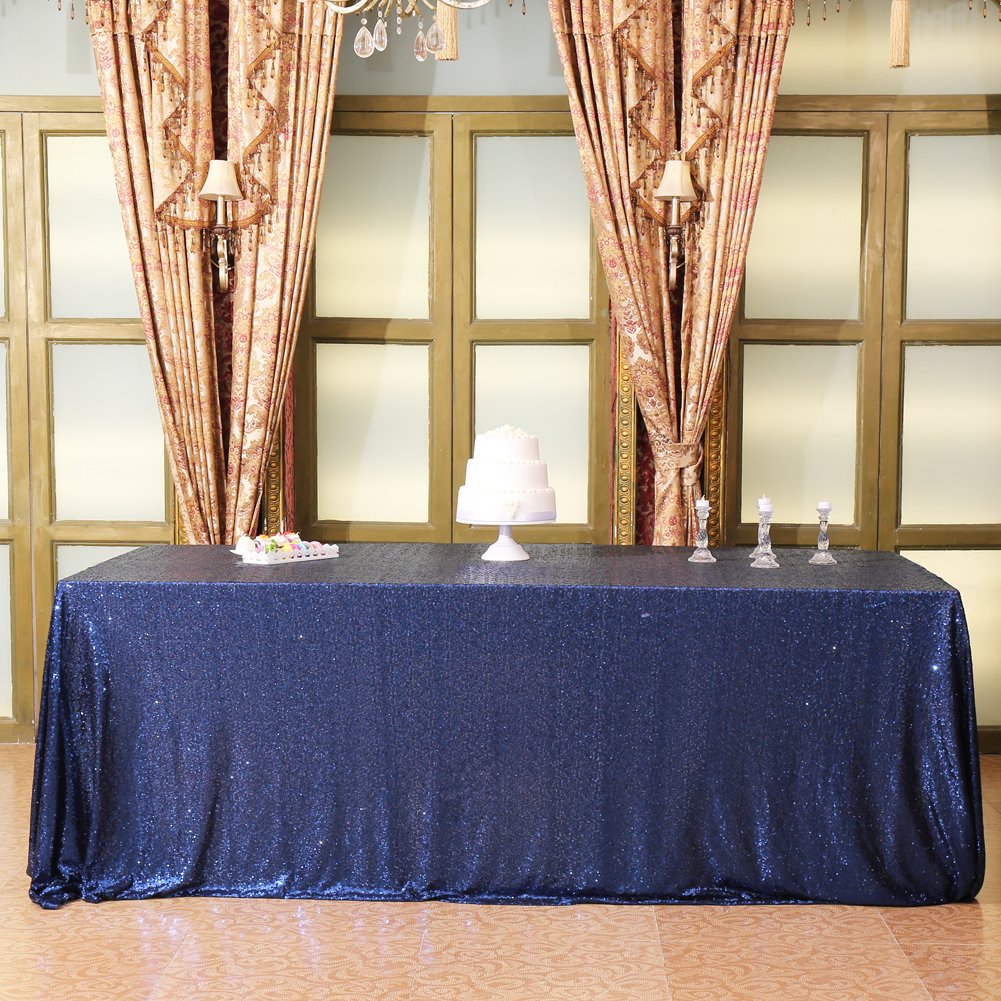 Best navy sequin table cloth