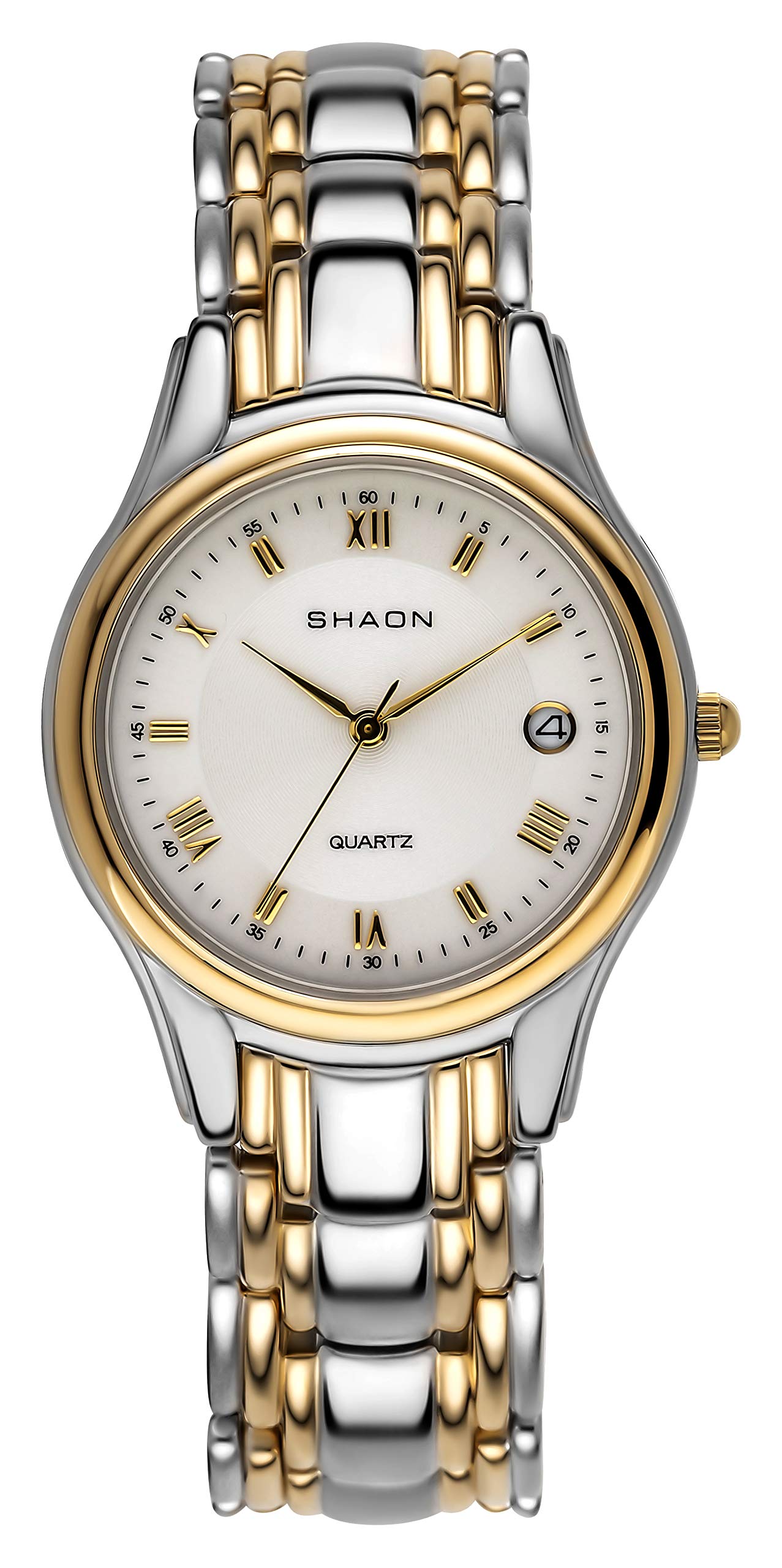 Shaon Men's Quartz Watch Silver Dial Analogue Display and Multi-Coloured Alloy Bracelet 47-8000-18