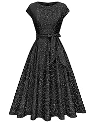 DRESSTELLS Cocktail Dress, Women's Sparkly Midi