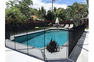 WaterWarden Safety Fence for Inground Pool 4’ x 24’ ft, Guards Children and Pets, UL Certified to ASTM F2288, 4 Foot Tall Removable Protection Barrier, Hardware Included, 2 Sets of 4'x12', Black