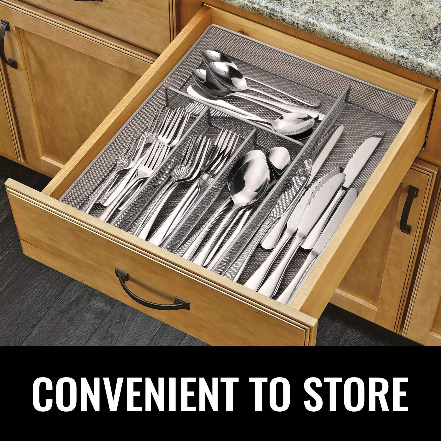  | Hiware 40-Piece Silverware Set with Organizer Tray for 8, Stainless Steel Flatware Cutlery Set For Home Kitchen Restaurant Hotel, Mirror Polished, Dishwasher Safe: Flatware Sets