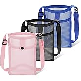 Xyembu Water Bottle Holder with Strap Premium Light Mesh Water Bottle Carrier with Strap Easy Clean Bag with Adjustable Shoulder for Hiking, Walking, Travel