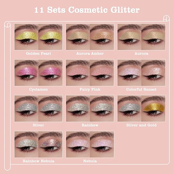 BOKO SPARKLE GLITTER POWDER 14G – COSMETIC IRIDESCENT GOLD GREEN FOR EYESHADOW, LIP, FACE PAINT, NAIL ART – CARNAVAL BODY MAKEUP, CHRISTMAS, CONCERT, PARTY, RAVE ACCESSORIES – AURORA
