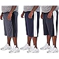 Real Essentials Men's Big & Tall 3-Pack Dry Fit & Mesh Active Athletic Perfomance Shorts (3X-5X)